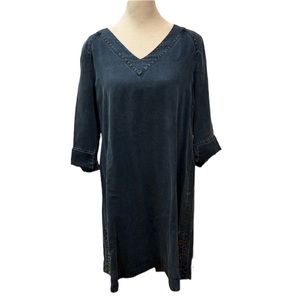 Soft Surroundings Blue V-neck Tencel/Lyocell Dress. Size M. EUC
